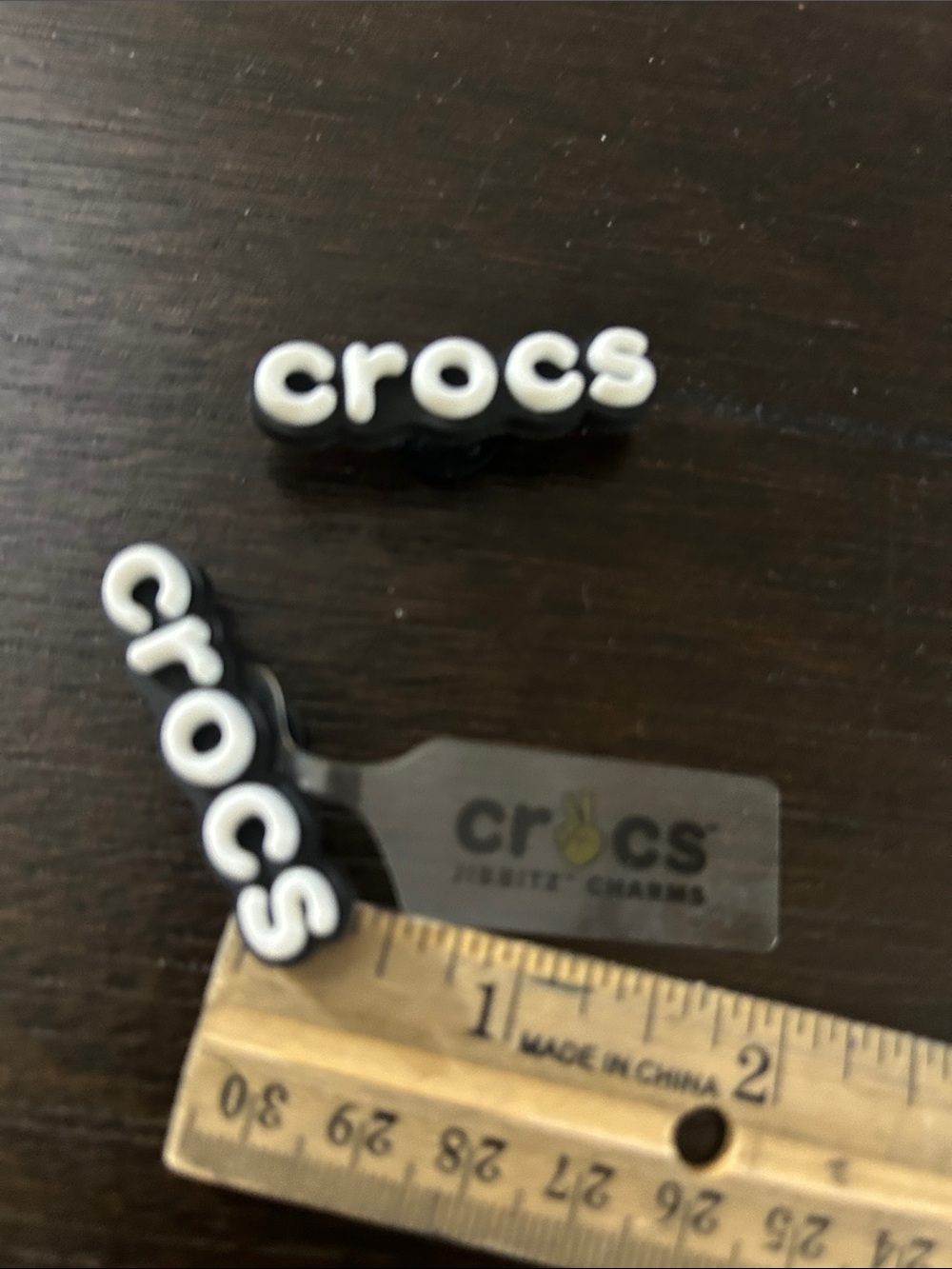 CROCS Black Jibbitz Letter Charms with White Letters - Picture 3 of 4